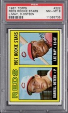 1967 Topps #222 Cincinnati REDS Rookie Stars PSA 8 NM/MT  LEE MAY (RC)