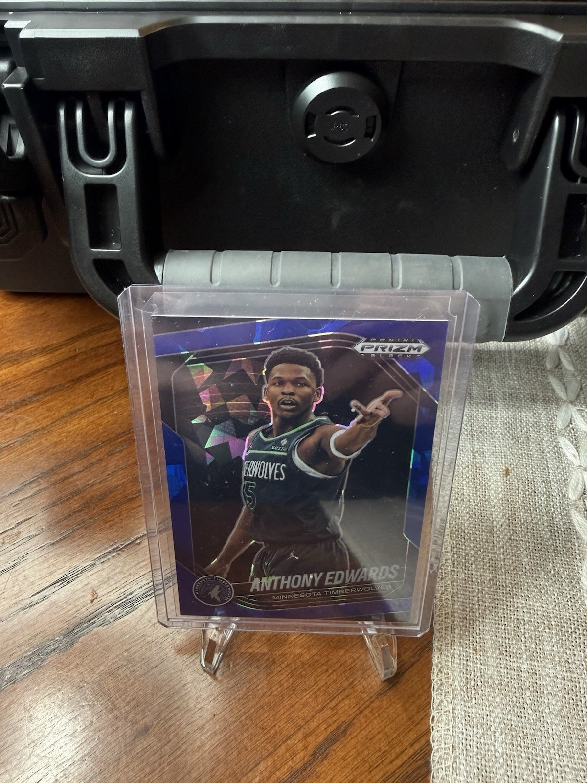 2024-25 Panini Prizm Black - Anthony Edwards  #17 Blue Ice Prizm /125