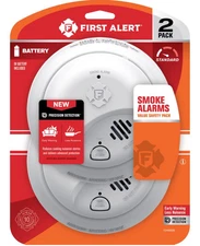 First Alert Smoke Alarm, 2 pack, Battery Operated & Included