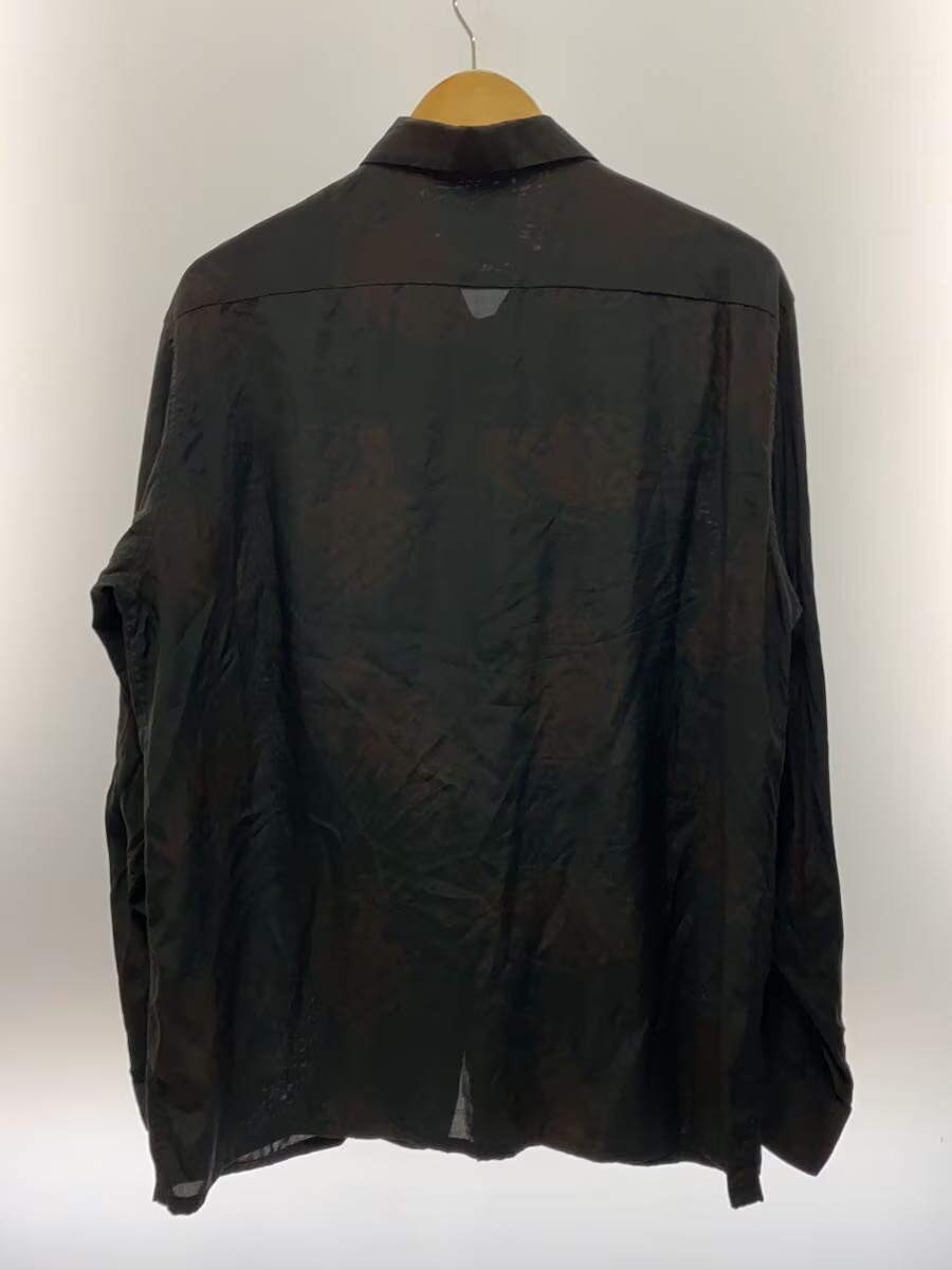 NEXUS7 Black Rayon Long-Sleeve Shirt, Size 50, All-Over Print image 2