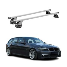 Fix Point Roof Racks Cross Bars For Bmw 3 Series E90 E91 E92 2004-13 Steel Gray