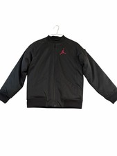 Jordan Boys Youth L 12-13 YRS Black Bomber Jacket with Red Jumpman Logo