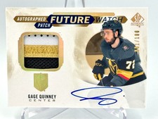2020-21 UD SP AUTHENTIC GAGE QUINNEY FUTURE WATCH AUTO PATCH ROOKIE 01/100 VGK