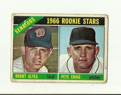 1966 TOPPS #11 Washington Senator's Rookie Stars: Alyea Craig: Baseball Card MLB