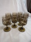 Set of 8 Libbey Prado brown tawny scrollwork stemmed glasses — photo 1