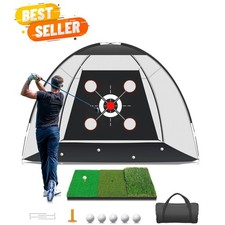 Golf Net with Practice Mat,Golf Hitting Aid Nets 10x7FT for Backyard Driving ...