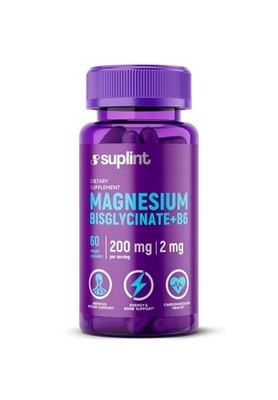 Suplint Magnesium Bisglycinate Vitamin B6 Complex Supplement 60 Capsules