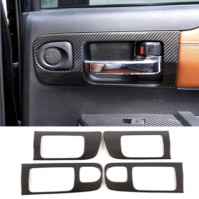 ABS Carbon Fiber Interior Door Handle Bowl Panel Cover For T@yota Tundr@ 2014-21