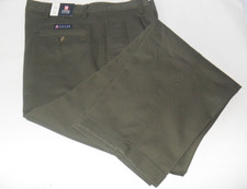 Chaps Ralph Lauren Man Pants Olive Pleated Pants Cotton 34W x 32L New