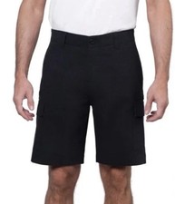 Wearfirst Men's Classic Fit Stretch Fabric Cargo Shorts, Black, 36