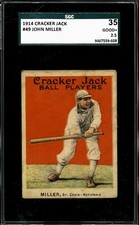 1914 Cracker Jack #49 John Miller - SGC 35