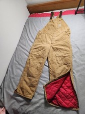 Vintage Carhartt Quilted Lined Canvas Bib Overalls Mens Sz 42x32 Brown 6FBQZ USA