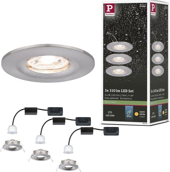Paulmann Led Einbauleuchte Nova Mini Coin Starr 66Mm 3X4W Eisen Geb. 2700K 3014-image