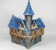 Tabletop Gebäude Tower Top House / mittelalterliches Haus mit Turm - Fantasy RPG