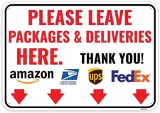 1PC Delivery Sign For Packages - 10 x 7 inches, Here Down 10x7