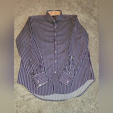 Robert Graham Size Medium LS Purple Striped Dress Shirt