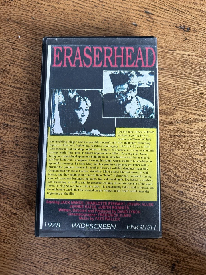 Eraserhead Vhs David Lynch 1977 Widescreen Japanese Subtitles Bootleg/Comicon — 第 2/3 张图片