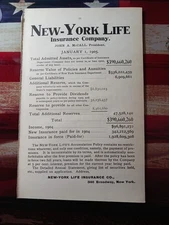 1905 Print Advertising New York Life Insurance Company NYC ~ John A McCall Pres.