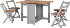 Image of Santos Butterfly Dining Set in Grey/Distressed Waxed Pine