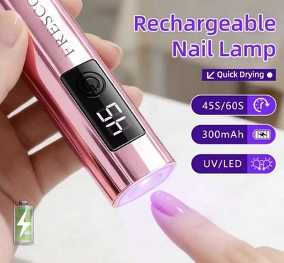 1pc Mini Rechargeable LED Nail Lamp for Gel Nails Quick Nail Art Machine LEDs - Image 1 of 3