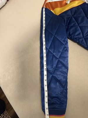 NWOT Classic Rock Couture Blue Rising Sun Jacket Quilted Satin 70s