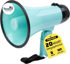 20W Megaphone Bullhorn, Built in Siren 240S Recording, 5.4" 8.6" Portable Mega