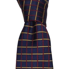 Brooks Brothers Makers Silk Necktie Men's Navy Blue Preppy Geometric Tie EUC