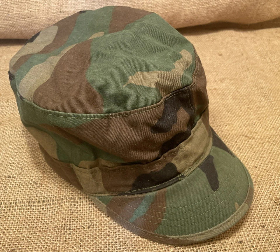 VTG Military Woodland Camo Cap Hat With Ear Neck Flaps Size 7 1/4 USA Made - Image 4 of 4