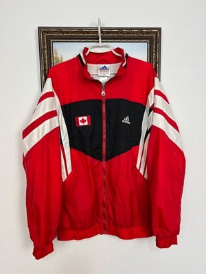Vintage 90's Adidas Canada Olympics Jacket National Track Top Mens Zip Size L