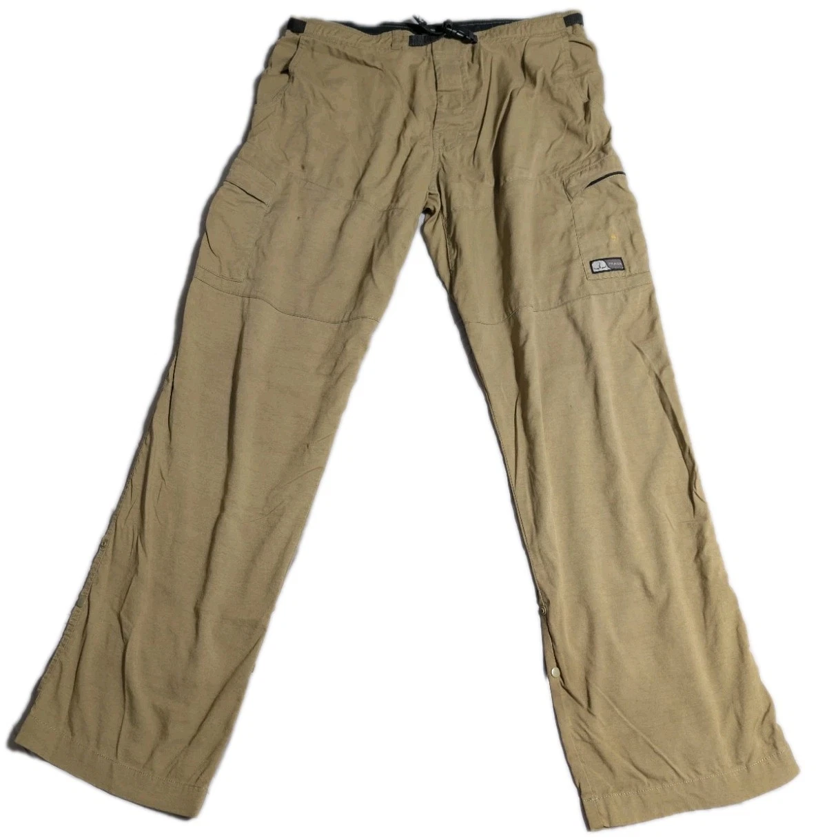 prAna Cargo Hiking Pants Mens XL Khaki Nylon Blend Outdoor Trail Utility