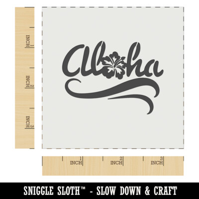 Aloha with Hibiscus Flower Hawaii Wall Cookie DIY Craft Reusable Stencil