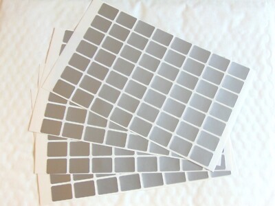 224 kleine 22x16 mm rechteckige einfache leere silberne Papieraufkleber Klebeetiketten