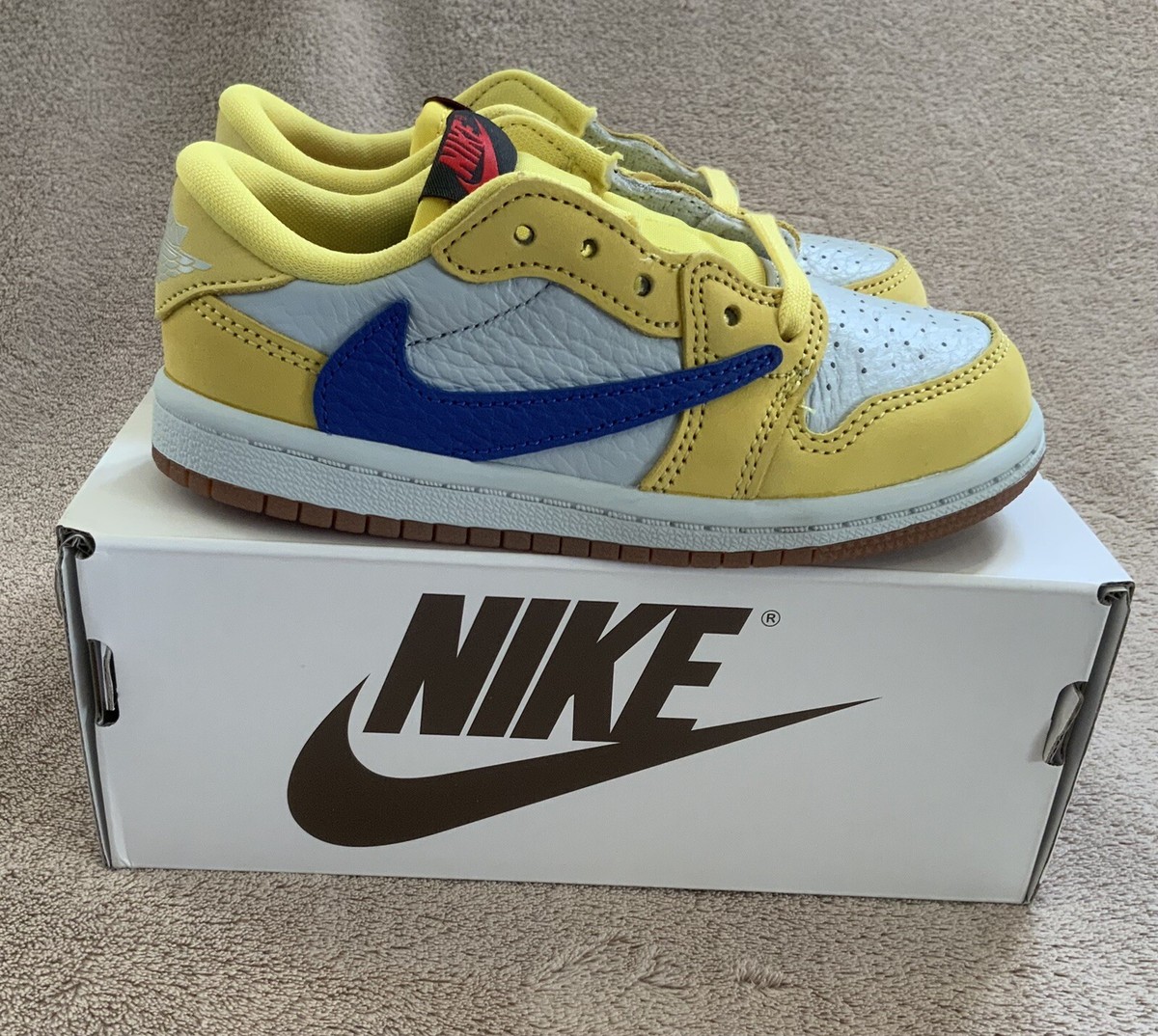 Size 10c Travis Scott Air Jordan 1 Low OG SP Canary DZ5908-700 TD