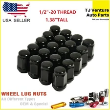 100PCS BLACK BULGE ACORN LUG NUTS 1/2"-20 CLOSED END 1.38" DODGE RAM DAKOTA