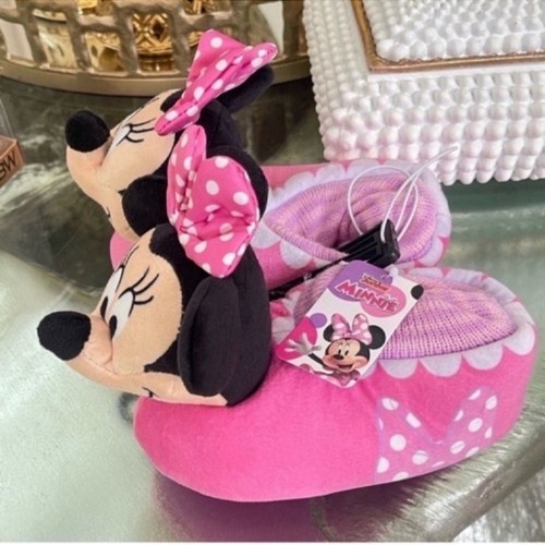 NWT Minnie Mouse Disney Girls 3D Minnie Head Sock Top Slippers Size 9/10 - Picture 8 of 10