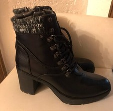 DOCKERS BY GERLI Boots Stiefeletten Schnürung Reißverschluss Blockabsatz 40