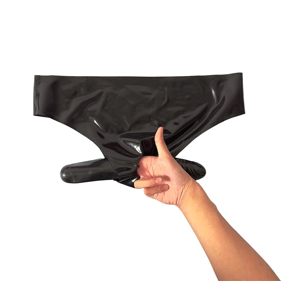 Latex Gummi Shorts mit Penishülle und Analkondom Slip Fetisch Rollenspiel - Bild 4 von 4