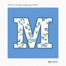 Letter M Vintage Wedgewood Floral Needlepoint Kit or Canvas