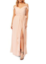 Occasion By Dex Pleated Off The Shoulder Gown Dress In Ballet Rose Size XL $180