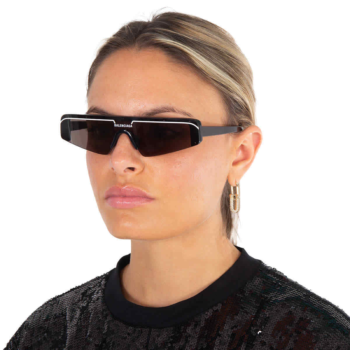 Balenciaga Gray Shield Unisex Sunglasses BB0003S 001 99 Balenciaga Gray Shield Unisex Sunglasses BB0003S 001 99