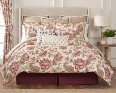Clearance- ROSE TREE EURO Sham Emory Tan Red Diamond Rayon Polyester MSRP: $79