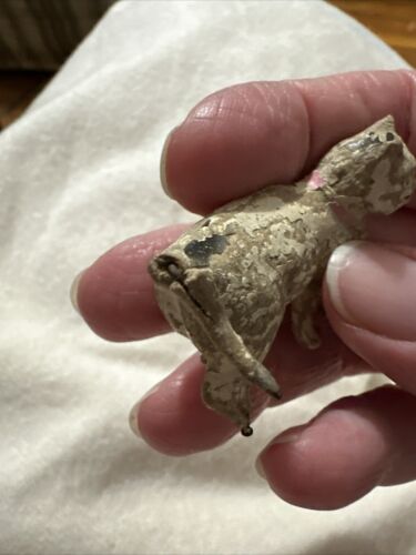 Antique German Composition CAT Rare Kitty Cat 1:12 Dollhouse Miniature Metal - Picture 4 of 14