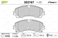 Valeo 302167 Bremsbelagsatz, Scheibenbremse FüR Infiniti Passend FüR Nissan