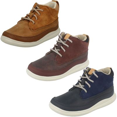 Boys Clarks Cloud Air Fst Inf Leather Ankle Boots