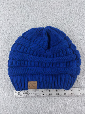 C.C Exclusive Beanie Toque Womens One Size Blue Knit 100% Acrylic Ski