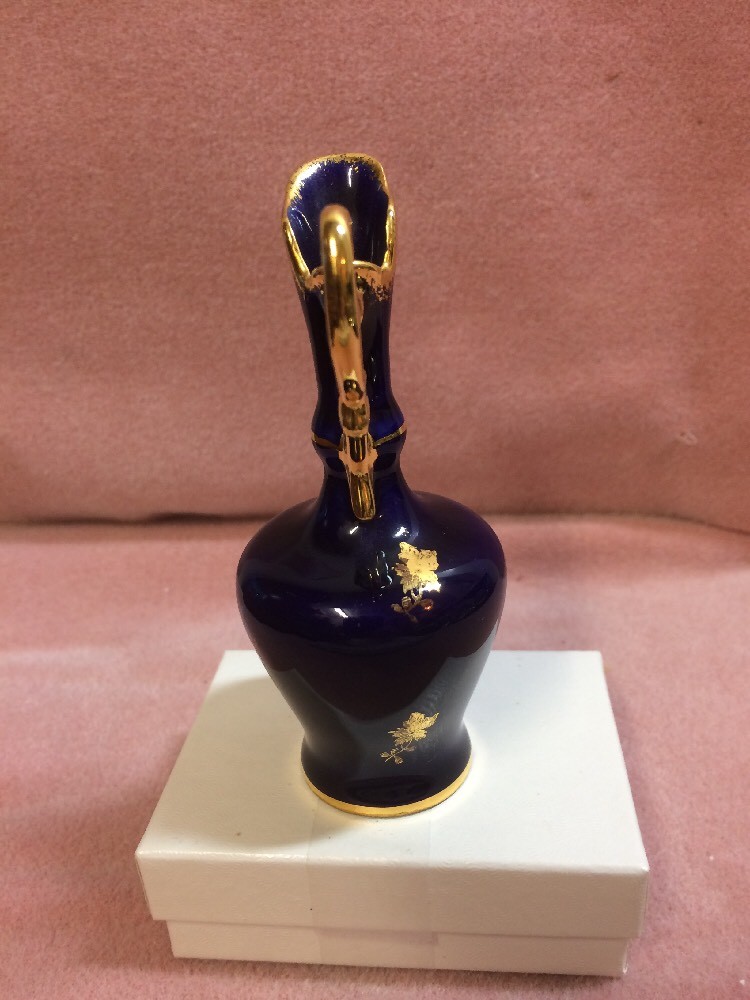 Limoges French Porcelain Blue And Gold Pitcher eBay