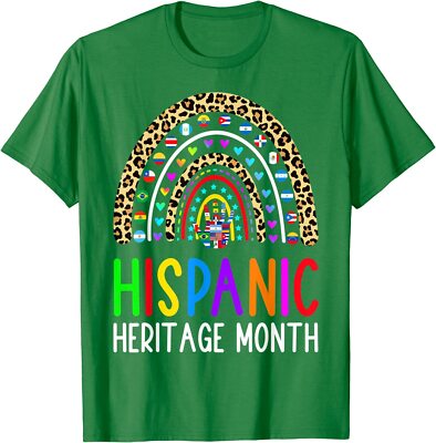 Hispanic Heritage Moon Rainbow Flags Of All Countries Unisex T-Shirt
