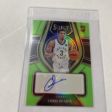 2021-22 Panini Select Chris Duarte RC Rookie Signature Lime Green Prizm auto /99