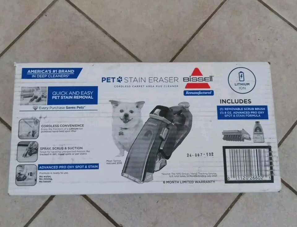 BISSELL 3180 Cordless Pet Satin Eraser Carpet Cleaner for Stains