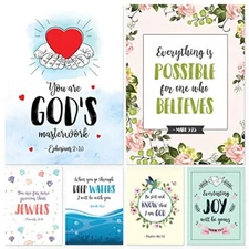 Scripture Cards - Set of 48 Boxed Bible Verse Blank Note Cards  Assorted Sizes 